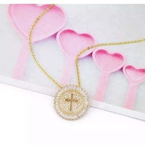 White Sapphire Cross Pendant Medallion